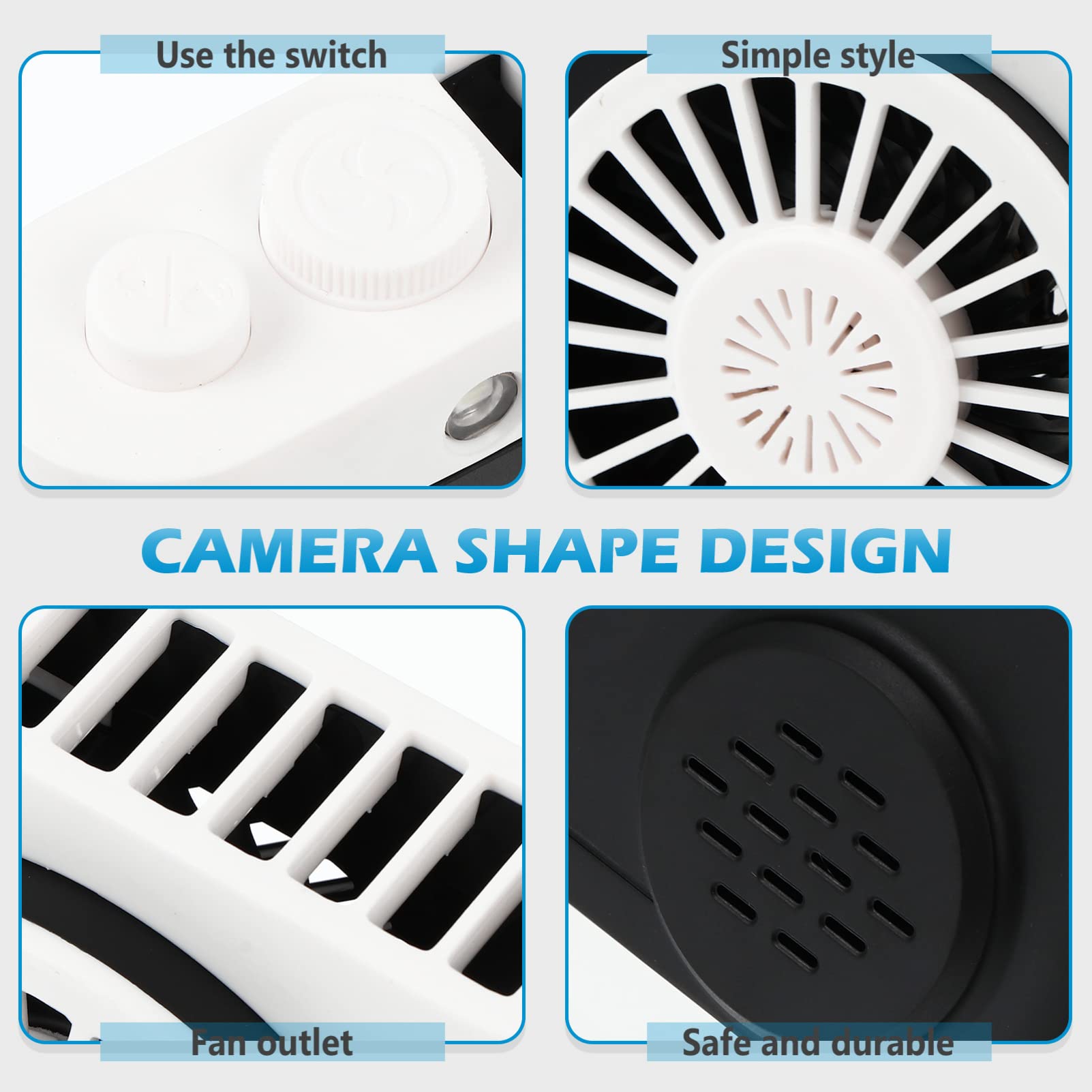 Operitacx 1 Pack Rechargeable Leafless Camera Fan - Portable USB Aromatherapy Hanging Fan for Home, Office, Travel & Outdoor Use