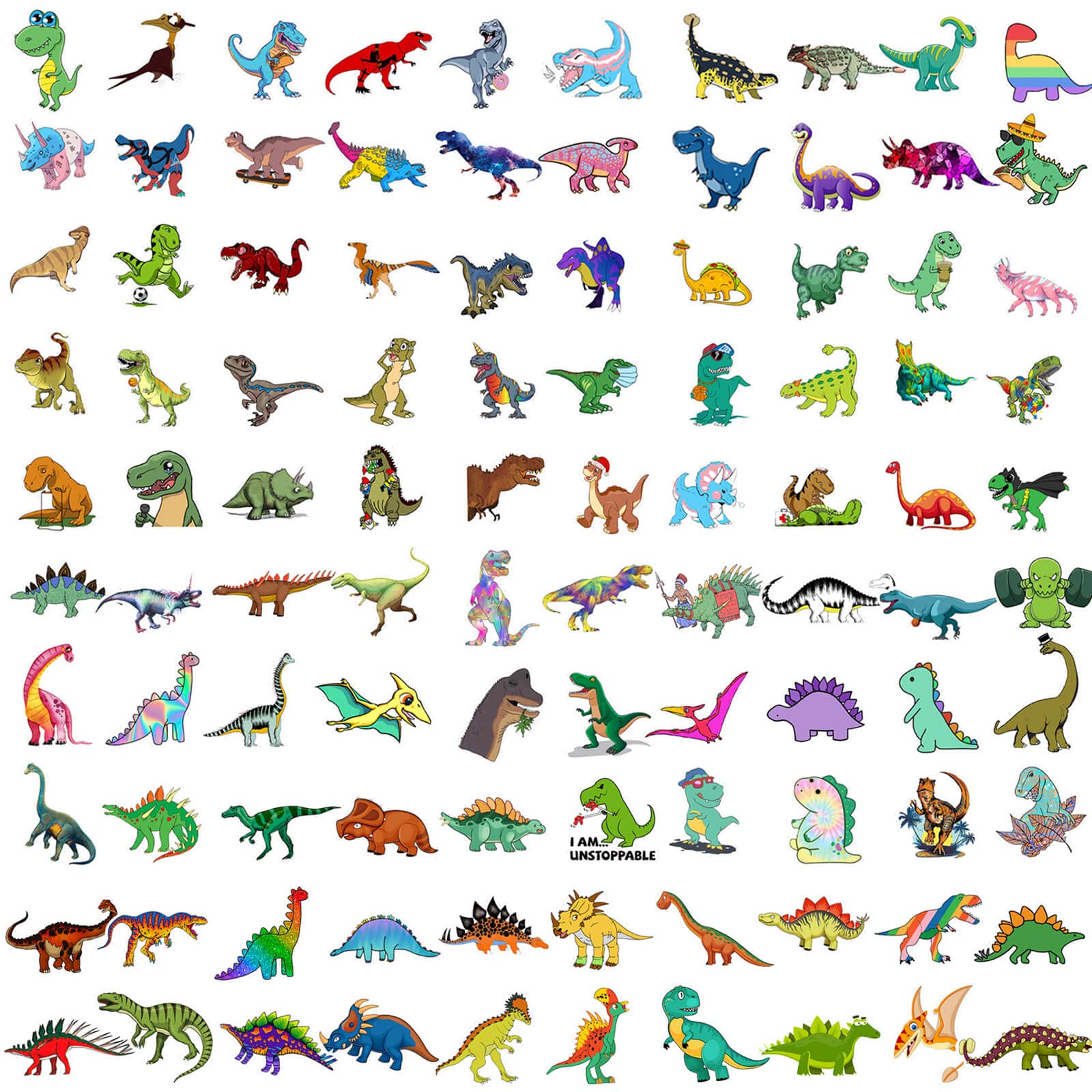 100PCS Dinosaur Stickers for Kids - Waterproof Cartoon Stickers for Scrapbooking, School Supplies, Luggage & Teaching Rewards - Fun Classroom & Party Favors, DIY Crafts & Kids' Activities