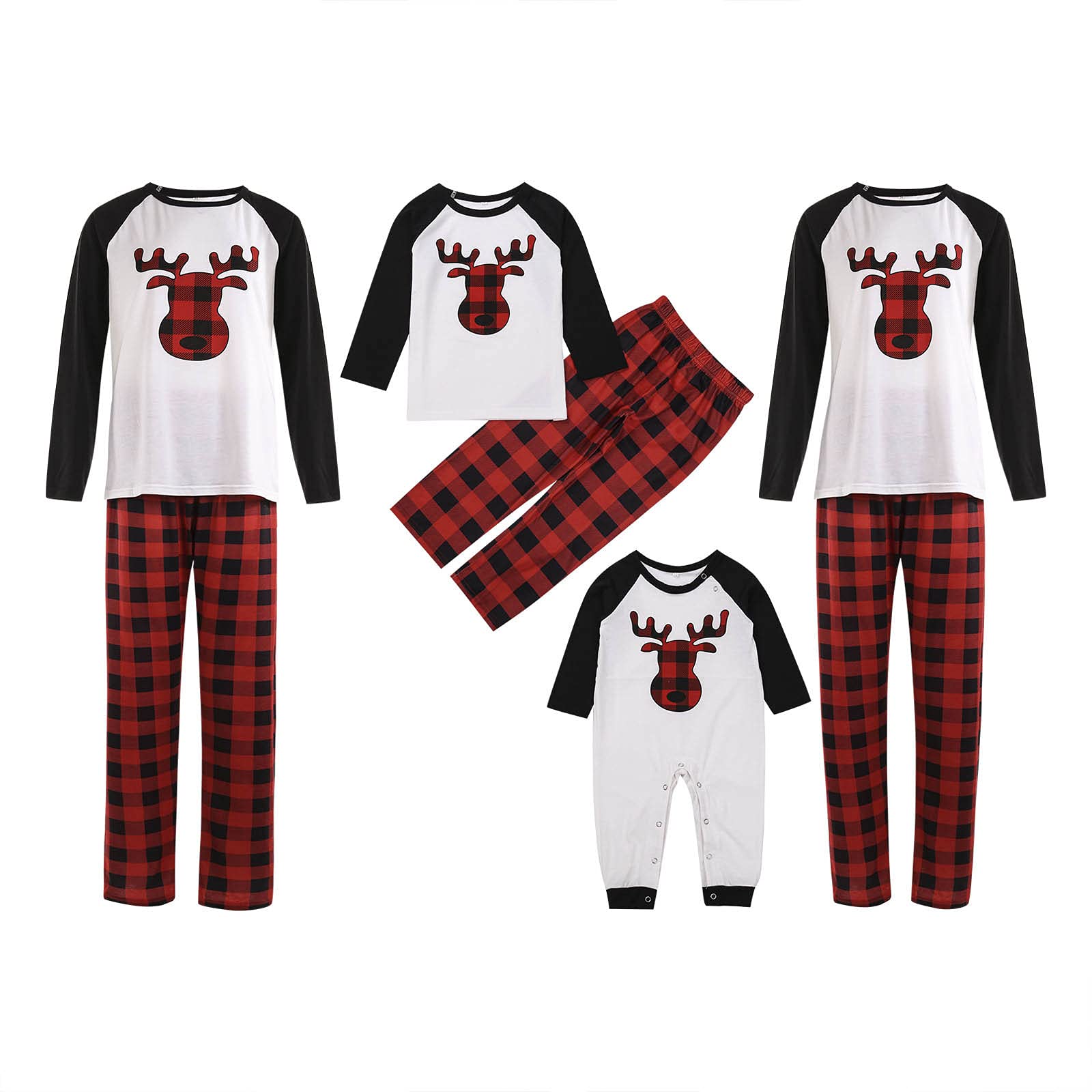 2023 Family Matching Christmas Pajamas Sets - Santa Claus Print Top & Plaid Pants Holiday Sleepwear for Couples, Kids & Adults | Cozy Xmas Pajama Outfits for Family Photos, Christmas Morning & Holiday Gatherings