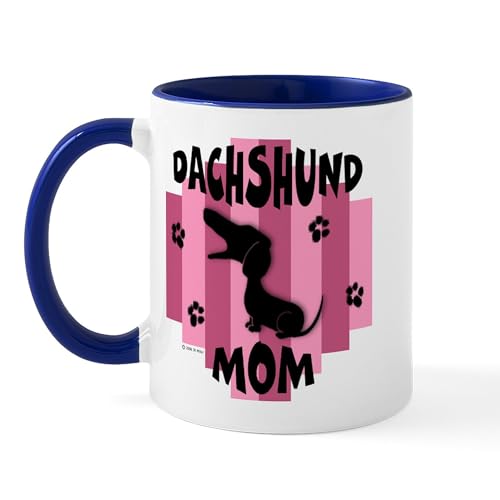 White/Navy Inside - Dachshund Mom Mug
