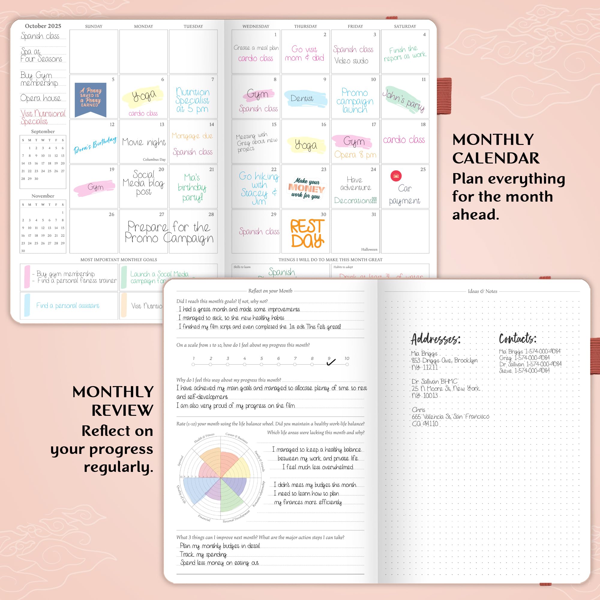 Legend Planner PRO Dated Jan 2025-Jan 2026 - Premium Weekly & Daily Planner with Time Slots, A4 Hardcover Organizer (Rose Gold) for Work, School & Personal Time Management | Perfect for Professionals, Students & Productivity Enthusiasts