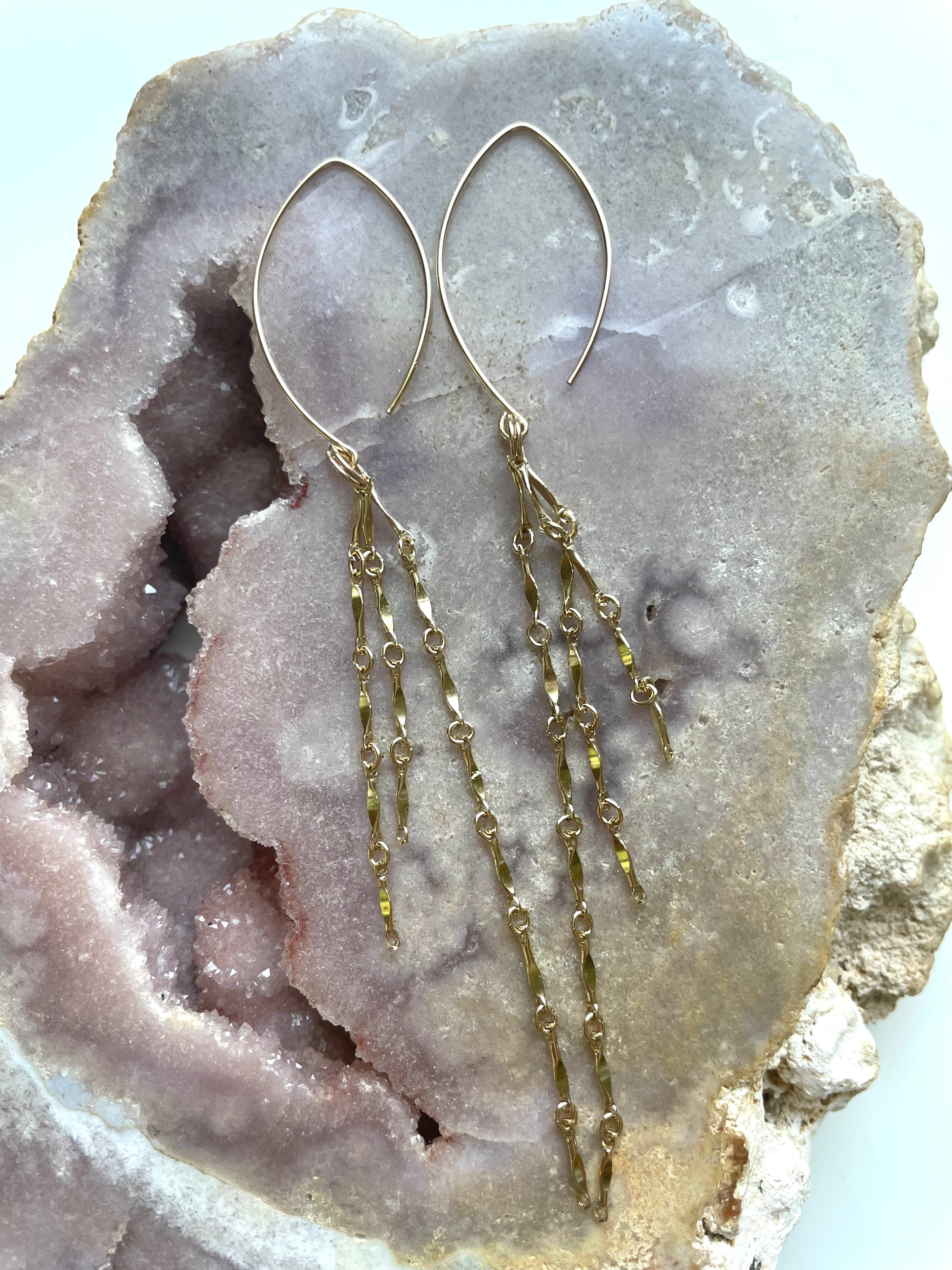14K Gold Filled Dangle Earrings for Women - Elegant Sterling Silver Hoop Earrings - Perfect for Parties, Weddings & Everyday Wear