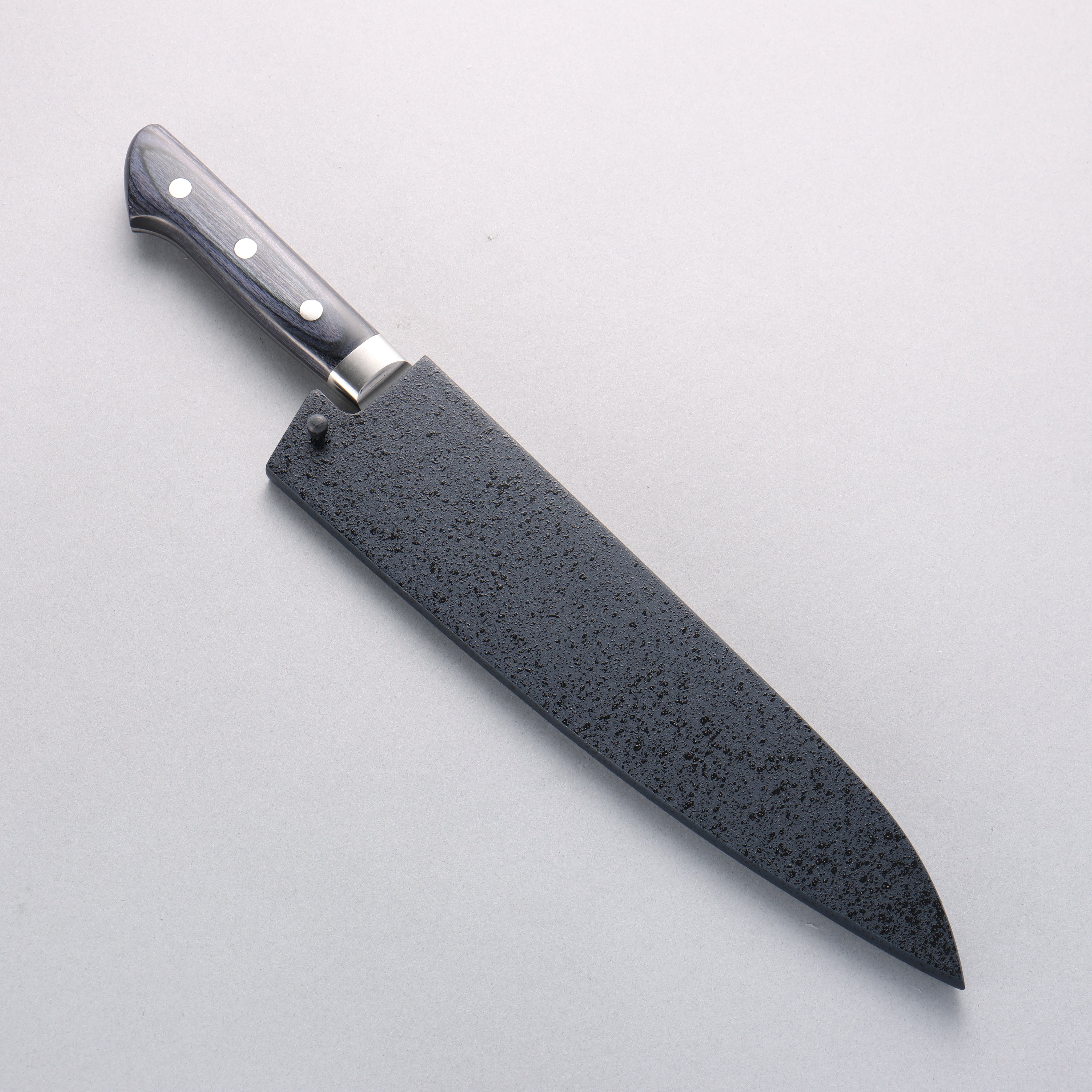 Premium Seisuke Seiten Molybdenum Gyuto Chef Knife 210mm - Japanese High-Carbon Stainless Steel Blade with Navy Blue Pakka Wood Handle & Protective Sheath - Ideal for Professional Chefs, Home Cooking, Sushi Preparation, and Meat Cutting