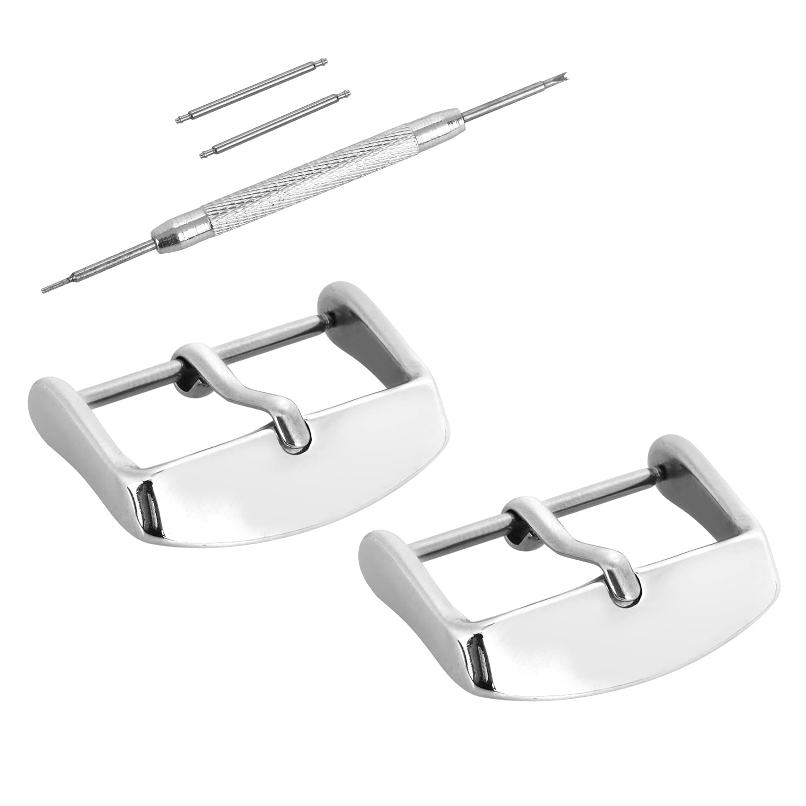 Heavy Duty 18-22mm Stainless Steel Watch Strap Buckle Set with Spring Bar Tool - for Durable Watch Band Replacement