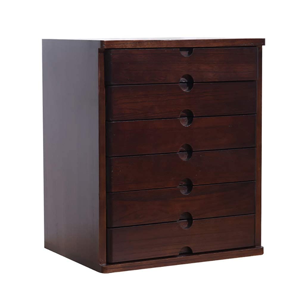 Wooden Desktop Storage Box - 6 Drawer A4 Organizer for Office & Home