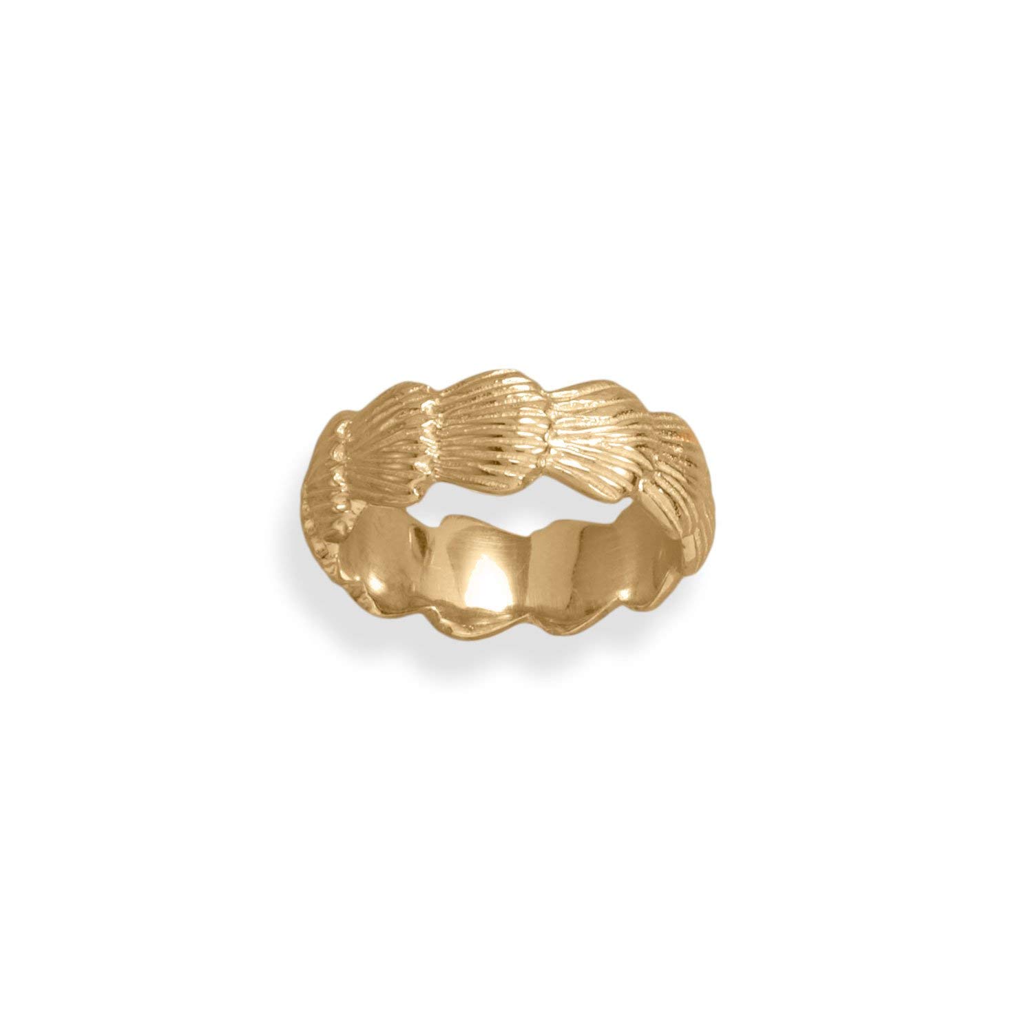 14K Gold Plated Seashell Ring for Women - Elegant Beach Jewelry Gift for Summer Vacation, Wedding, Party & Everyday Wear