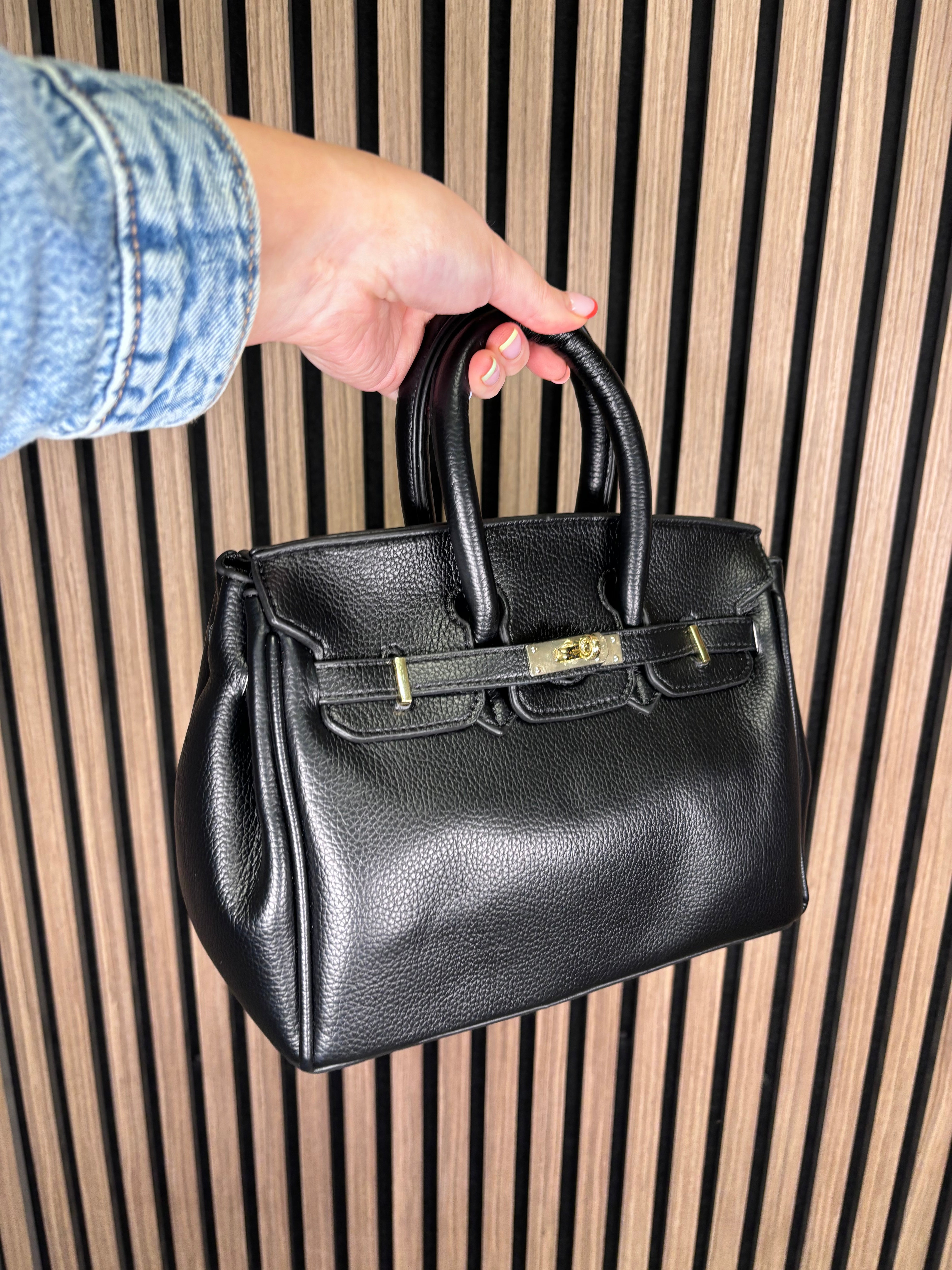 Ellie Women's Handbag - Stylish Black Leather Purse for Work, Travel & Everyday Use