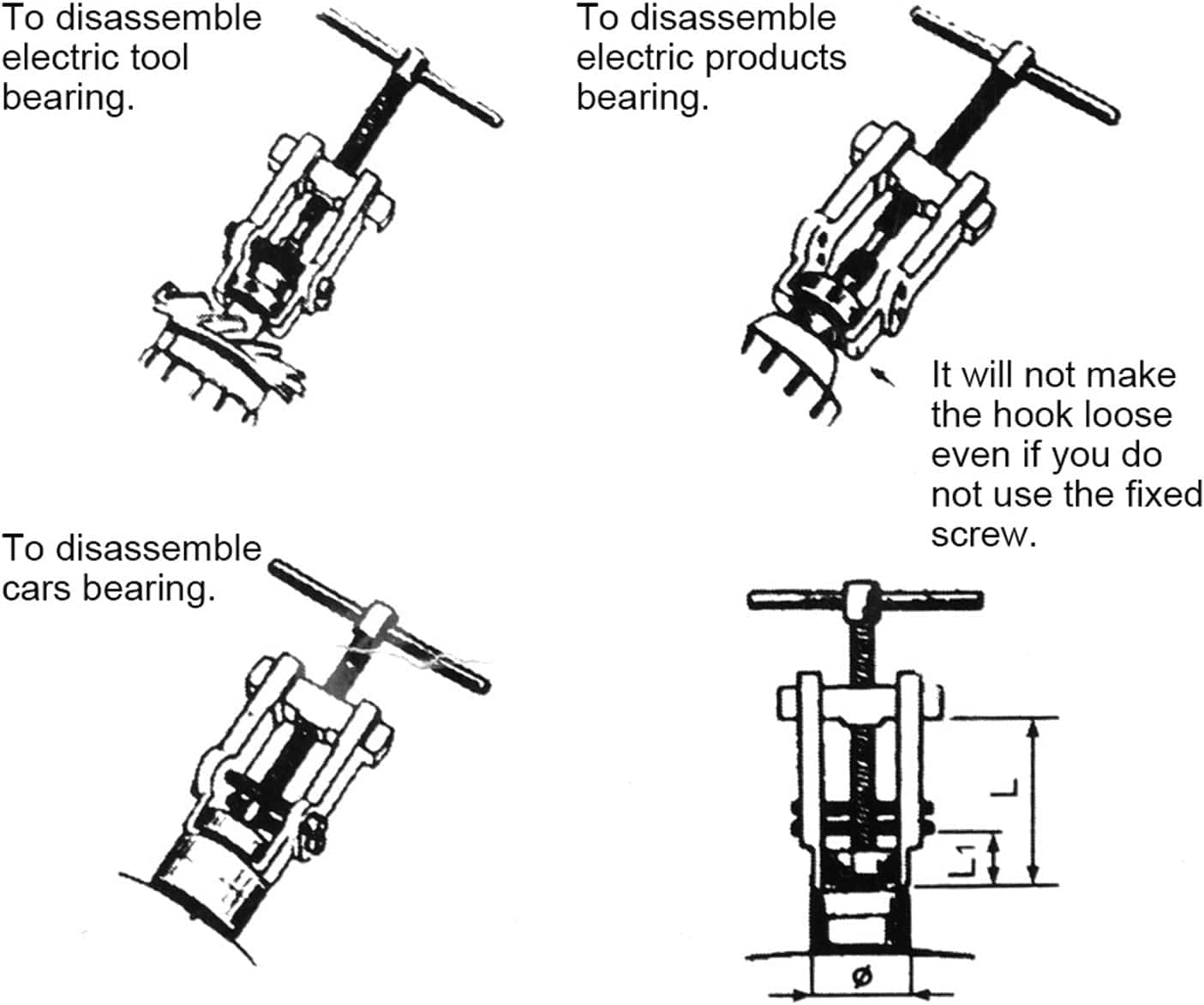 OITTo Bearing Puller Set - 2 Jaw Gear Extractor Tool for Automotive Repair, Forge Installation, and Armor Bearing Removal | Heavy Duty Disassembly Tool for Mechanics & DIY Car Maintenance