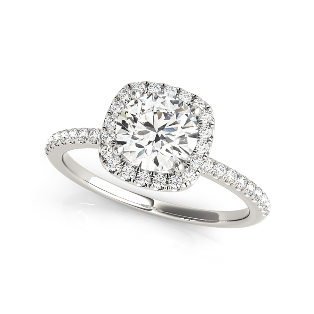 Elegant 0.72 CTW Halo Diamond Engagement Ring with Dainty Shank - Perfect for Proposals, Weddings & Anniversary Gifts