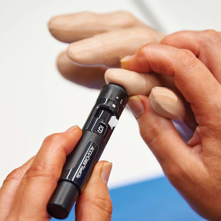 GlucoHand® Digital Blood Glucose Monitor Simulator Kit - Accurate Diabetes Testing for Home & Travel Use