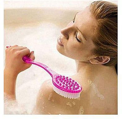 Premium Long Handle Body Scrub Brush - Exfoliating Bath Brush for Men & Women - Back Scrubber with Extended Handle - Pack of 1 - Ideal for Shower, Bath & Spa Exfoliation (M4)