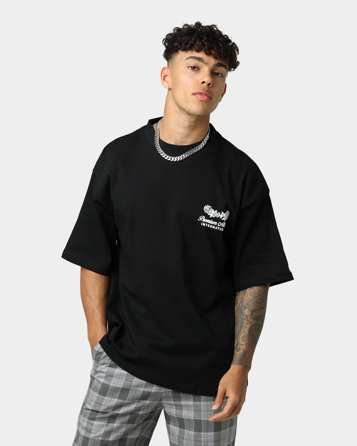 404 Premium Athletics Heritage T-Shirt for Men - Black Cotton Vintage Tee - Gym, Workout & Casual Wear