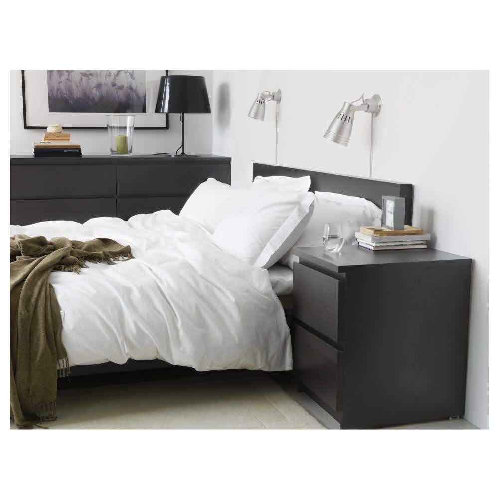 IKEA MALM 2-Drawer Chest in Black-Brown - Modern Bedroom Dresser for Storage & Organization | Perfect for Small Spaces, Dorm Rooms & Apartment Living