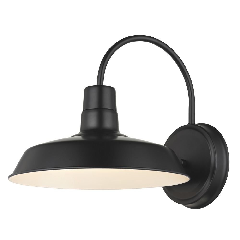 12-Inch Black Gooseneck Barn Light Fixture - Vintage Industrial Style for Farmhouse, Garage & Outdoor Lighting
