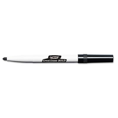 BIC Great Erase Bold Pocket Style Dry Erase Markers, 12-Pack Black - Perfect for Whiteboards, Office Meetings & Classroom Teaching