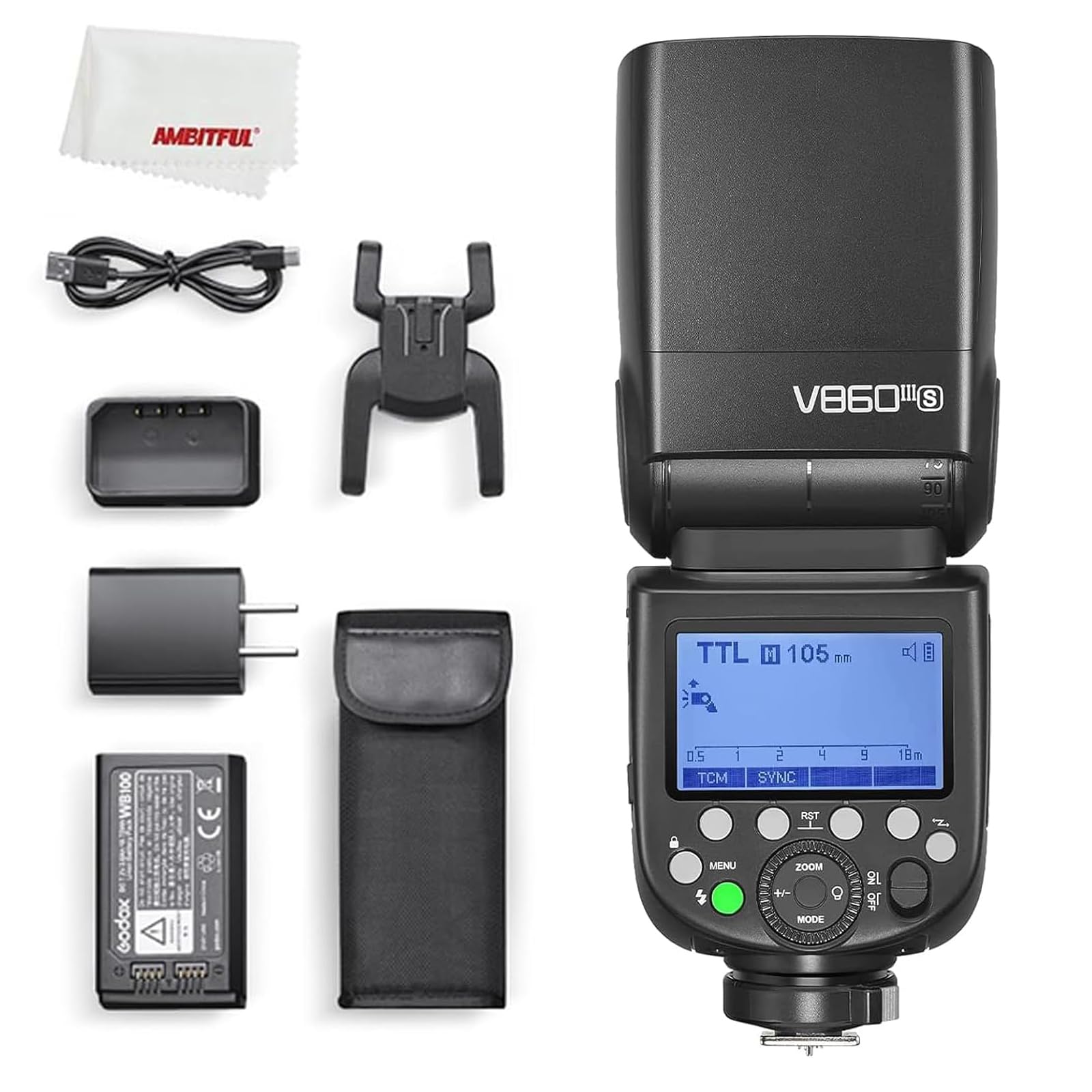 Godox V860III-S Speedlite Flash for Sony Cameras - E-TTL II Auto & Manual Flash, 2.4G High-Speed Sync, 7.2V/2600mAh Li-ion Battery | Perfect for Wedding, Portrait & Event Photography