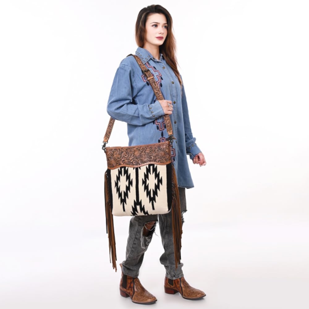 American Darling Signature Crossbody Bag – Genuine Hand-Tooled Saddle Blanket Leather Western Purse for Women | Stylish & Durable Shoulder Bag | Perfect for Casual Outings, Date Nights & Western Fashion