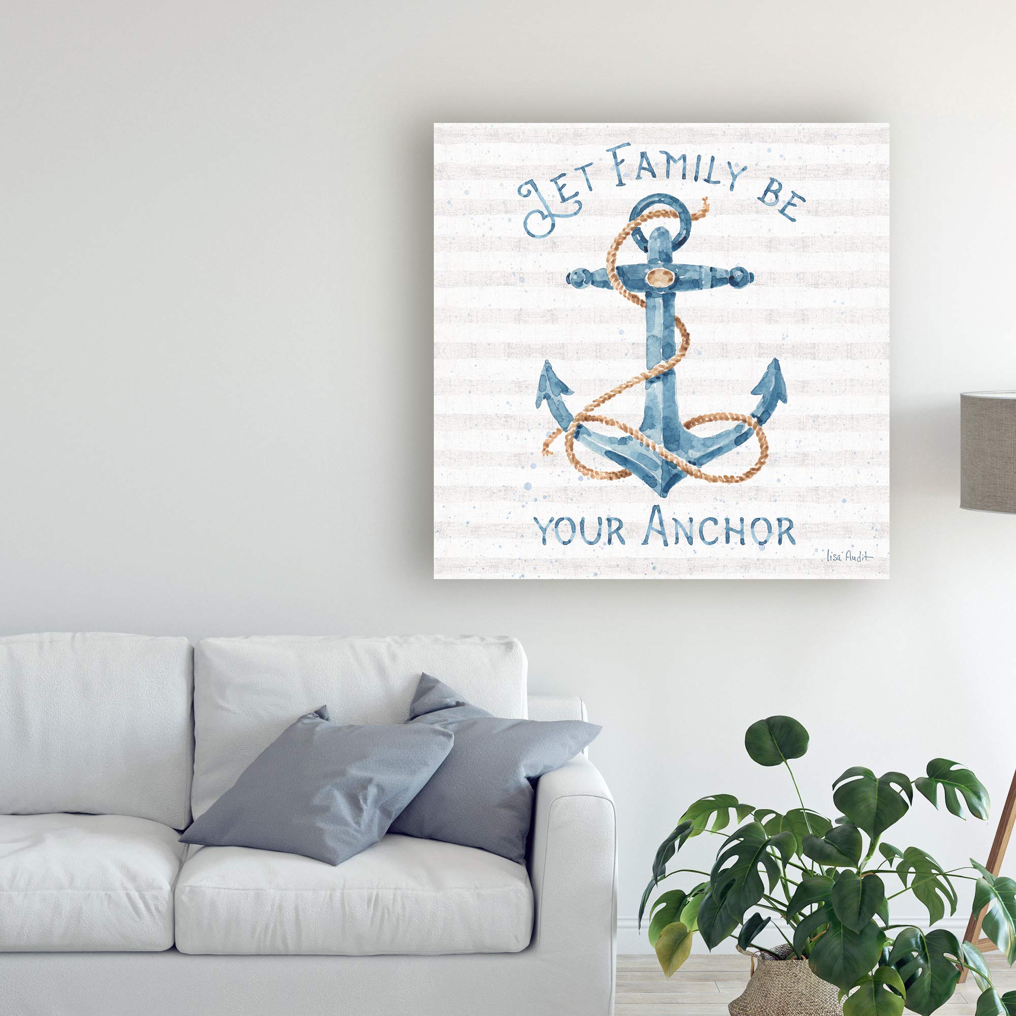 Trademark Fine Art Nautical Life IV by Lisa Audit - 18x18 Canvas Wall Art - Coastal Decor for Living Room, Bedroom & Office
