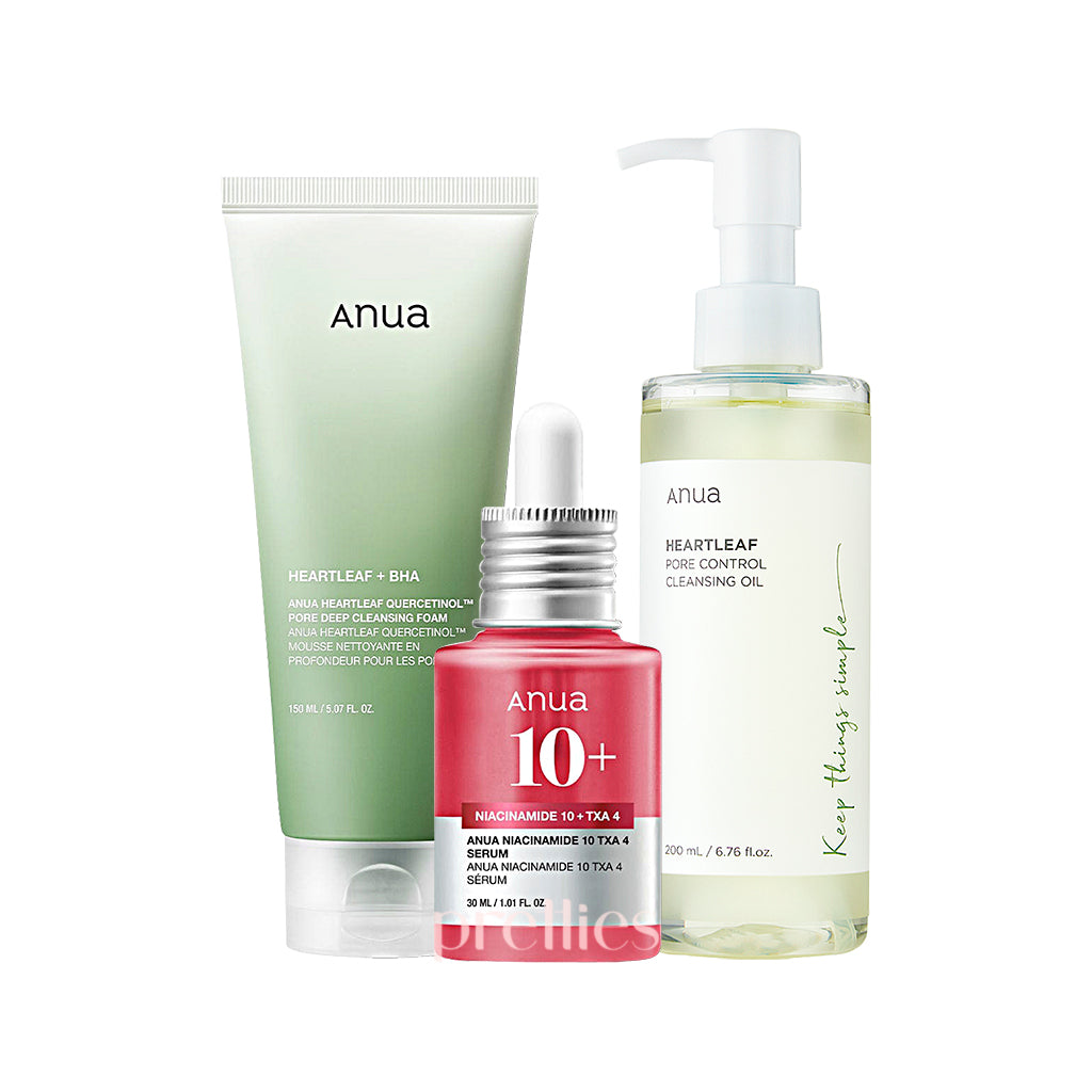 ANUA Heartleaf Niacinamide Sebum & Pore Care Set - Korean Skincare for Oily & Acne-Prone Skin | Daily Face Care Routine for Clear, Balanced Complexion