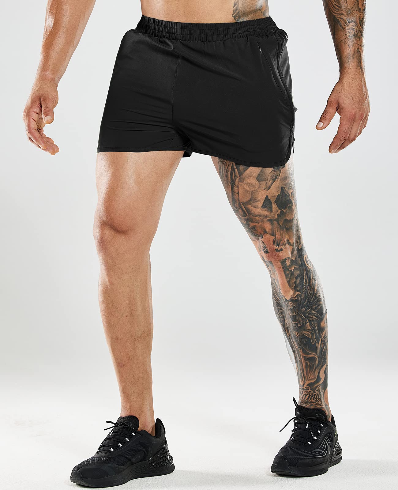 MIER Men's 3 Inch Quick Dry Running Shorts - Lightweight Water Resistant Athletic Liner Shorts for Workout, Jogging & Gym Training - Perfect for Summer Sports & Outdoor Activities
