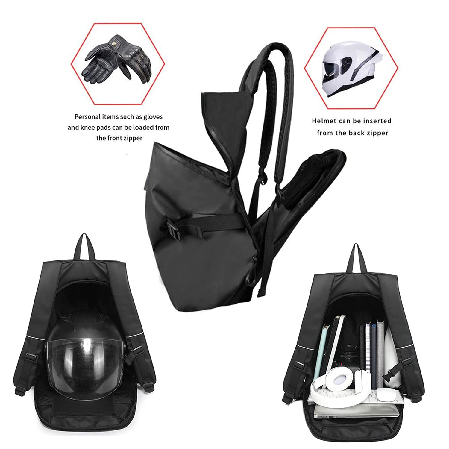 Waterproof Motorcycle Backpack for Men - Durable Helmet Storage Travel Backpack for Commuting, Road Trips & Outdoor Adventures