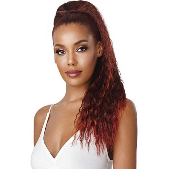 Outre Quick Weave Aissata Drawstring Ponytail - Natural Looking Synthetic Hair Extension for Women - Perfect for Parties, Weddings & Everyday Styling