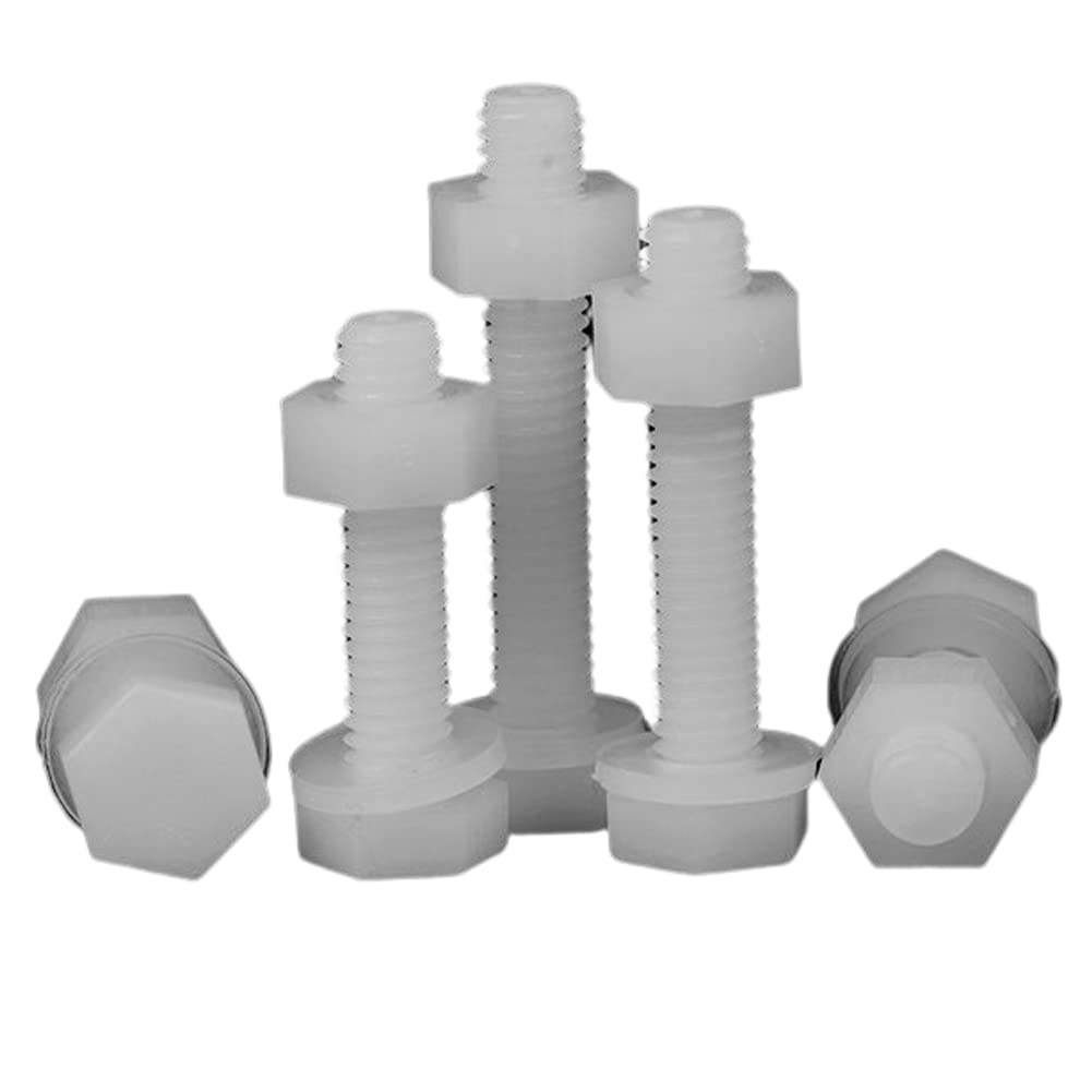 Nylon Hex Flange Nut Washer Kit - 10 Pieces M12 x 30mm for DIY, Drones, Telescopes, Mechanical & Electronic Fasteners - Perfect for Home Repairs, RC Models & Equipment Assembly