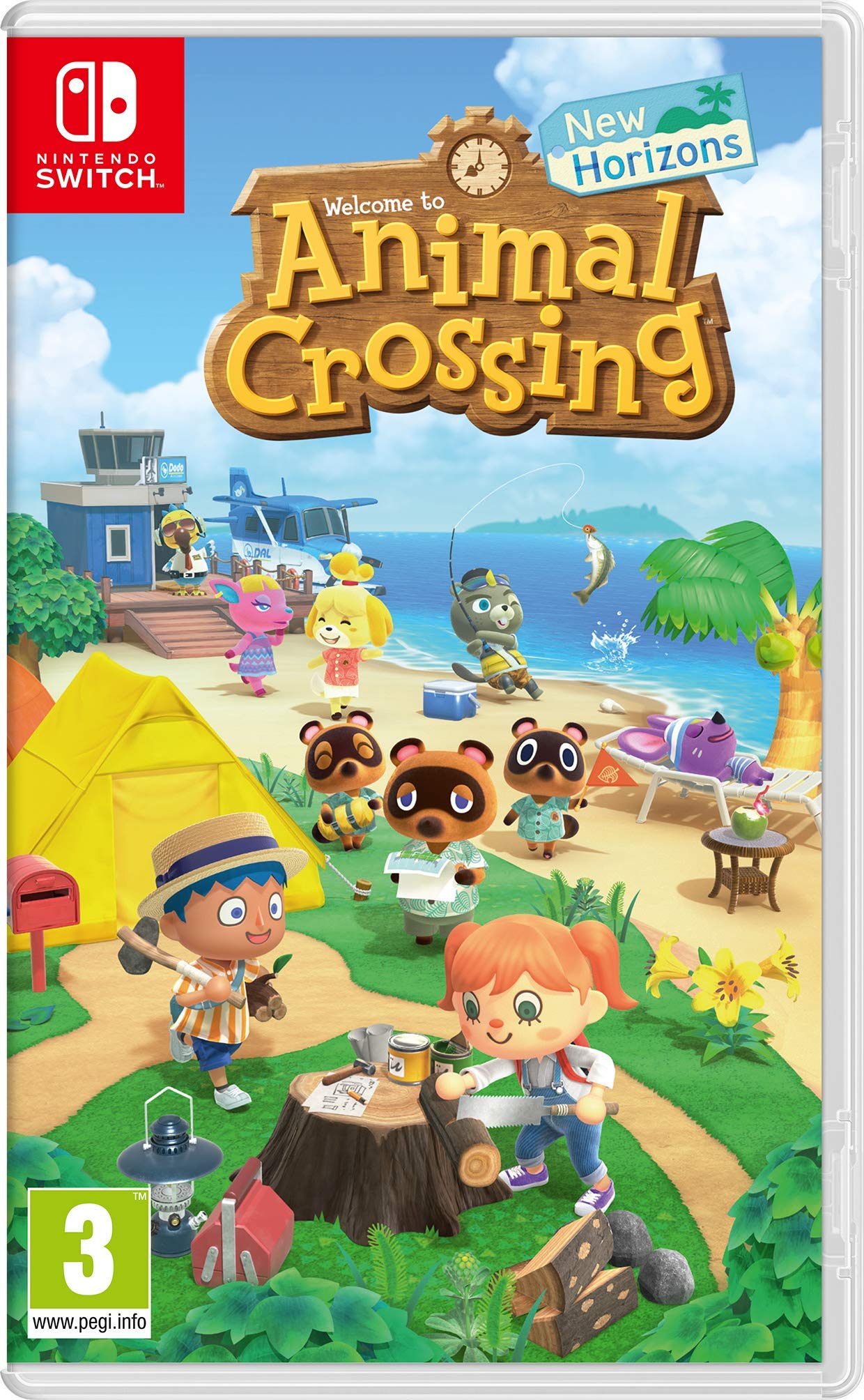Nintendo Switch Lite Yellow Console with Animal Crossing New Horizons Game Bundle - Portable Handheld Gaming System for Travel, Commuting & Home Entertainment (Nintendo Switch)
