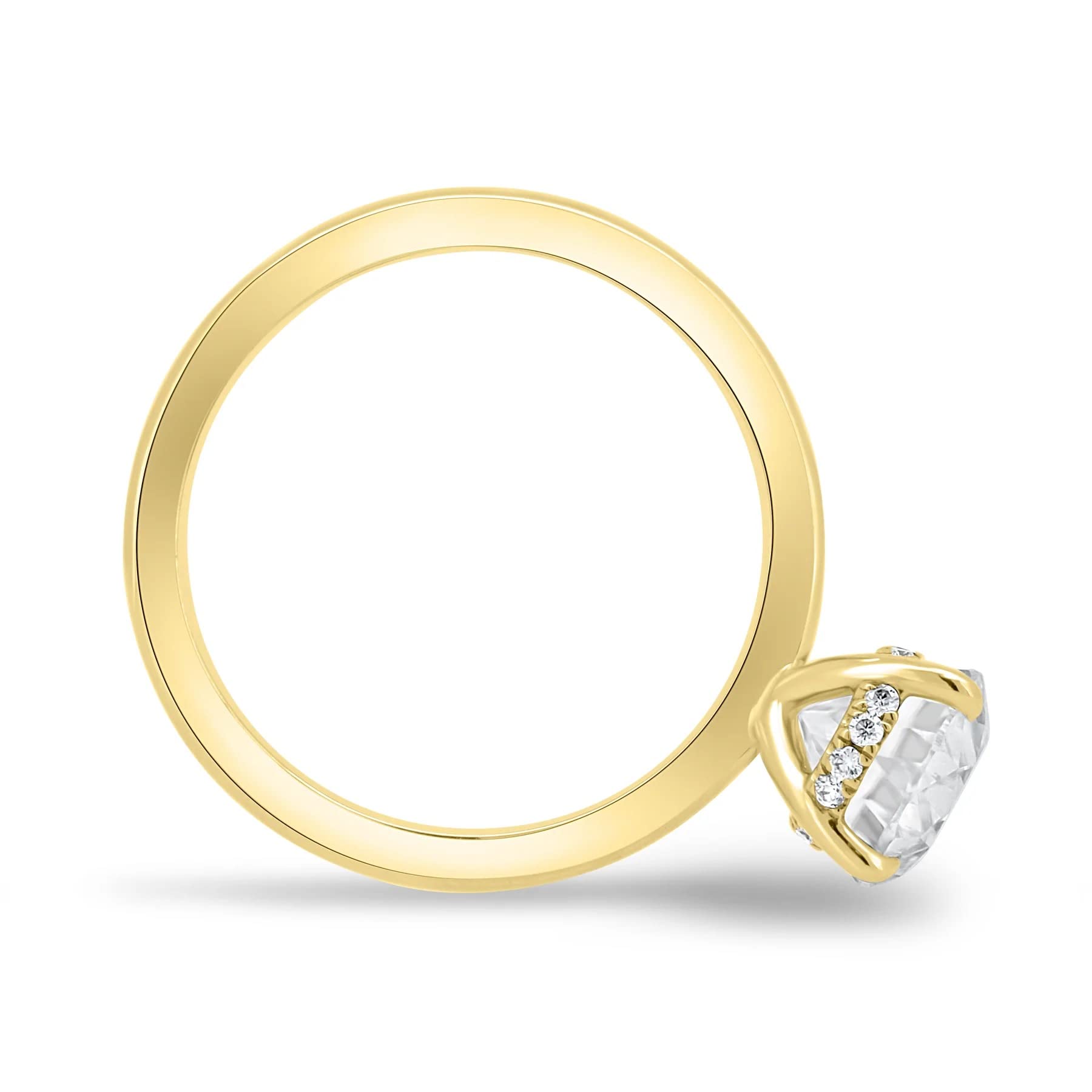 10K 14K 18K Solid Gold & 925 Silver Moissanite Engagement Rings for Women | 2 CT Oval Cut Diamond Wedding Bridal Ring Set | Solitaire Hidden Halo Anniversary Promise Gift (Yellow Gold, 10K) - Perfect for Proposals, Weddings & Special Occasions