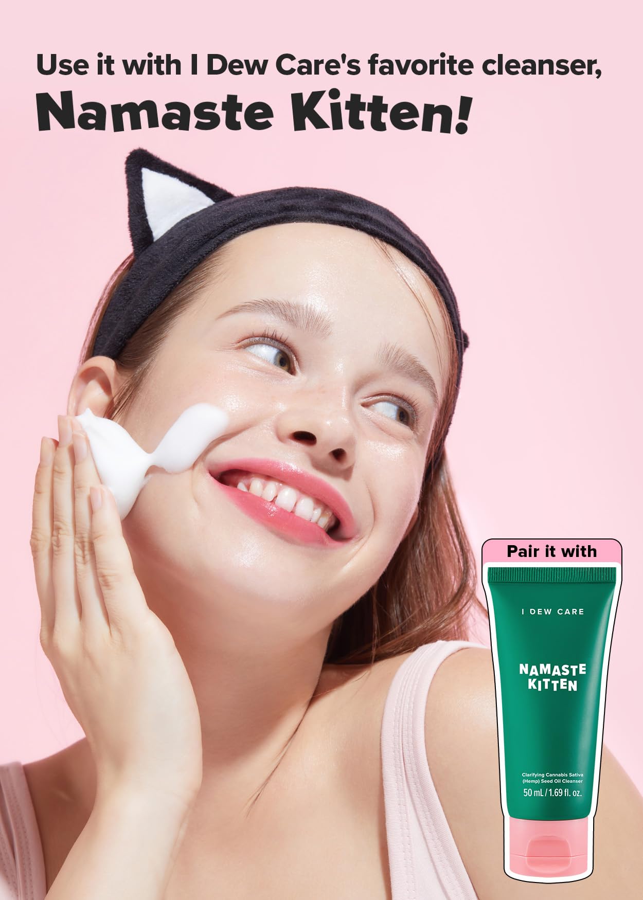I DEW CARE Cat-ppuccino Bubble Foam Maker - Gentle Facial Cleansing Device for Deep Pore Cleansing | Cute Cat-Themed Skincare Gift for Women & Girls | Perfect for Daily Skincare Routine & Spa Nights