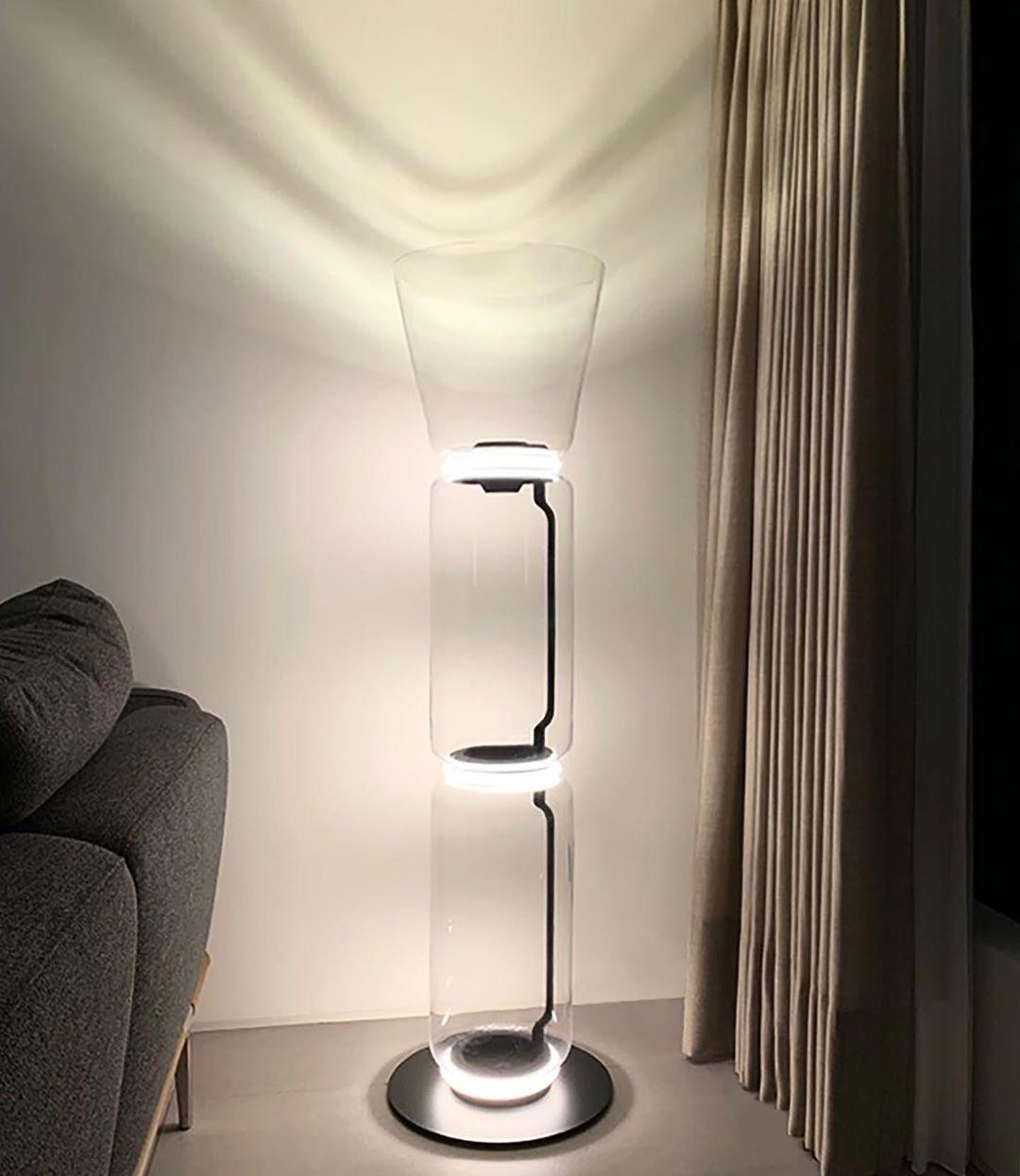 Modern Bamboo Glass Floor Lamp - Elegant Home Decor for Living Room, Bedroom & Office - Perfect for Ambient Lighting & Relaxation
