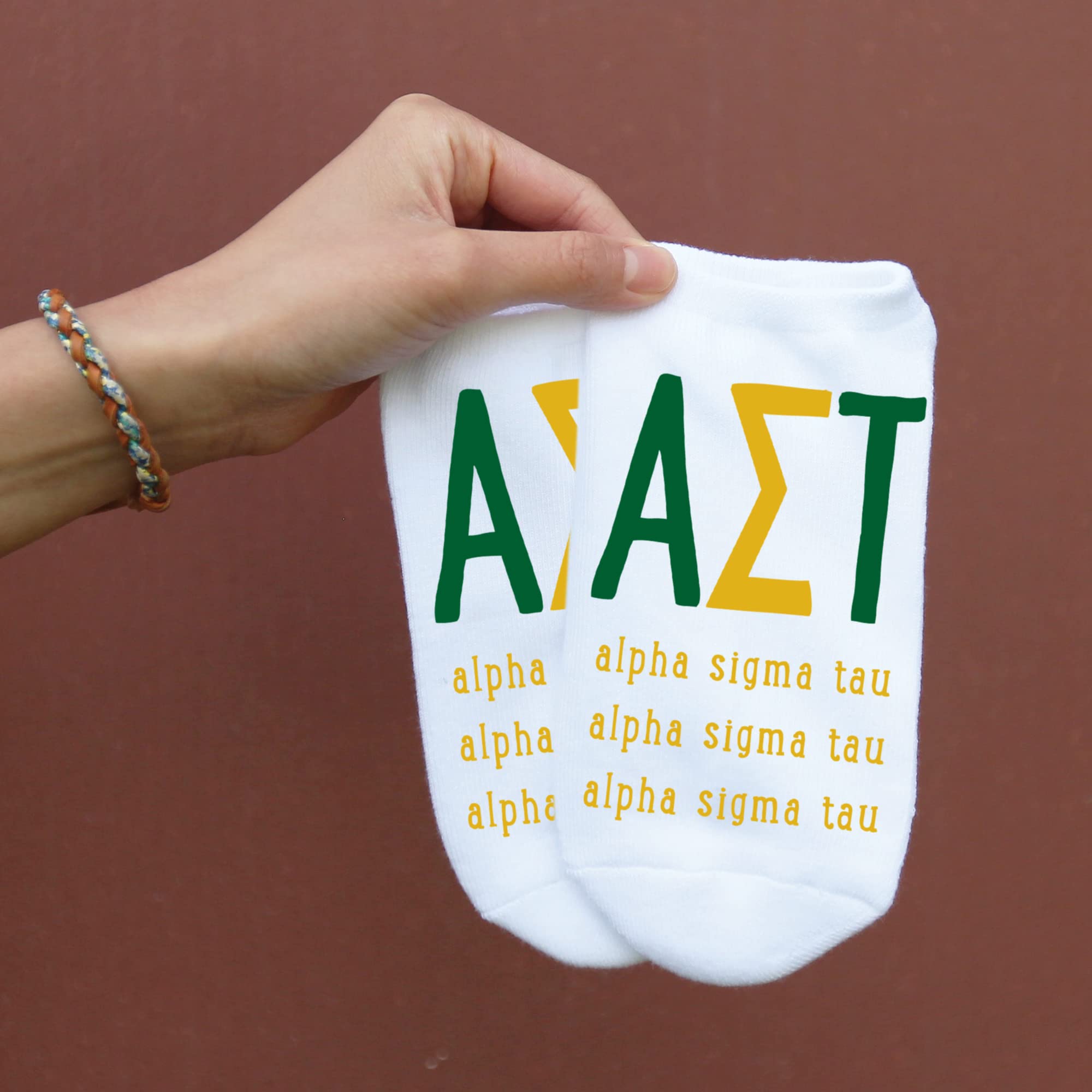 Custom Printed Sorority Socks for Women & Girls - Greek Letter Socks with Large Designs | Perfect for Sorority Events, College Gifts & Greek Life Accessories