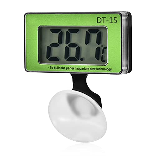 LCD Digital Aquarium Thermometer - Large Display Fish Tank Thermometer with Suction Cup for Reptile Terrariums, Turtle Tanks & Incubators | Accurate Water Temperature Measurement for Aquatic Pets & Reptile Habitats