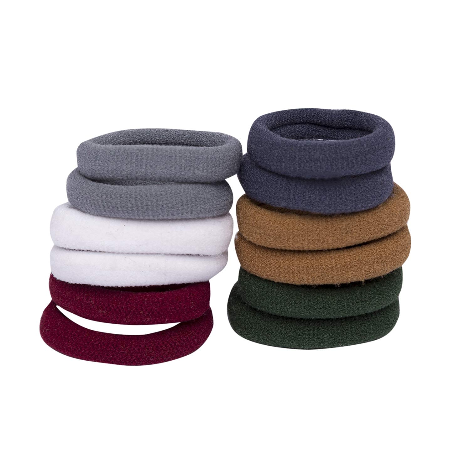 ASG Funky Messy Brown Rubber Hair Juda Bun with 12 Elastic Cotton Hair Ties - Hair Accessories Combo for Girls - Perfect for School, Parties & Everyday Styling