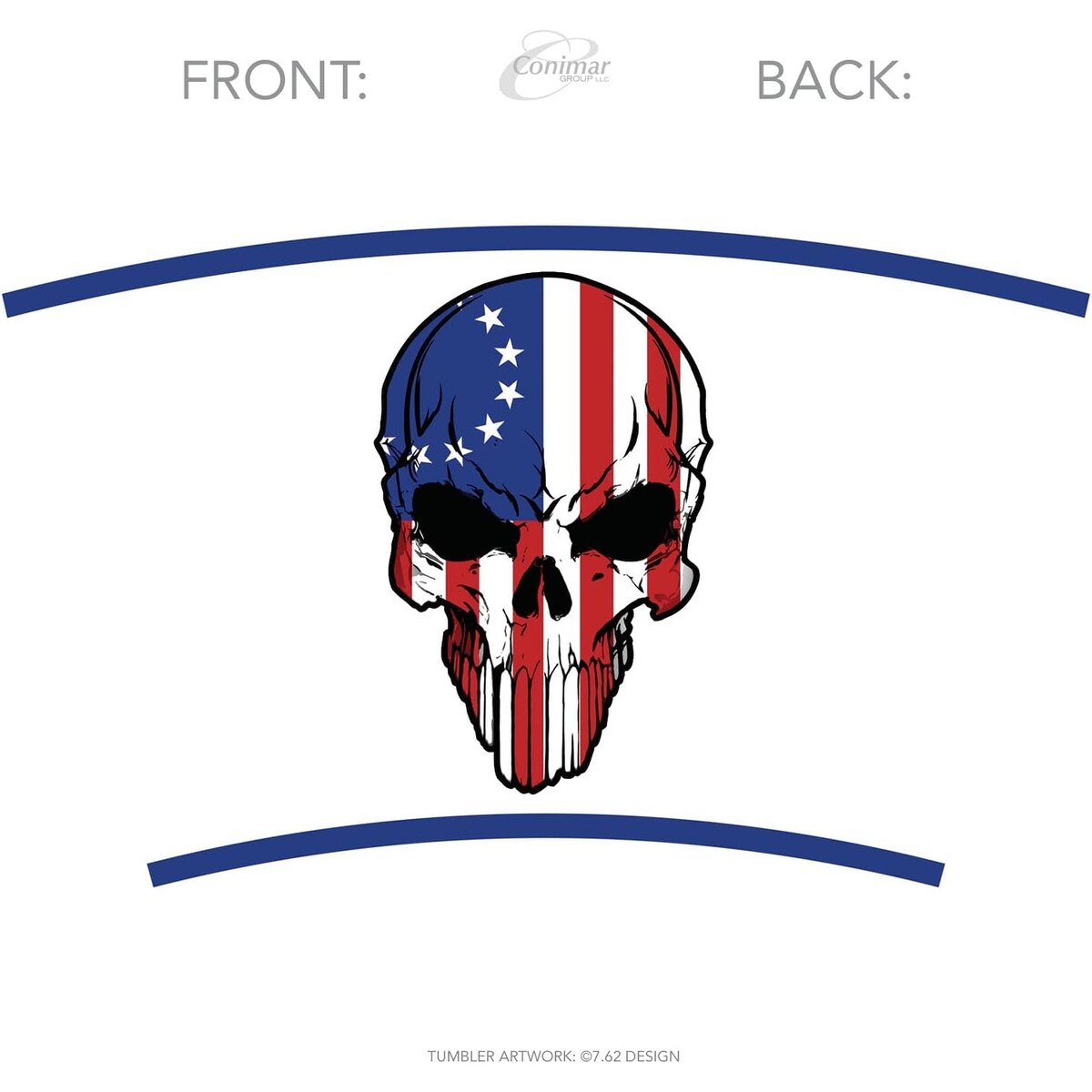 Betsy Ross Flag Skull Double Wall Insulated 16oz Unbreakable Plastic Tumbler with Lid - Microwave & Dishwasher Safe - Perfect for Patriotic Parties, Outdoor Events & Office Use