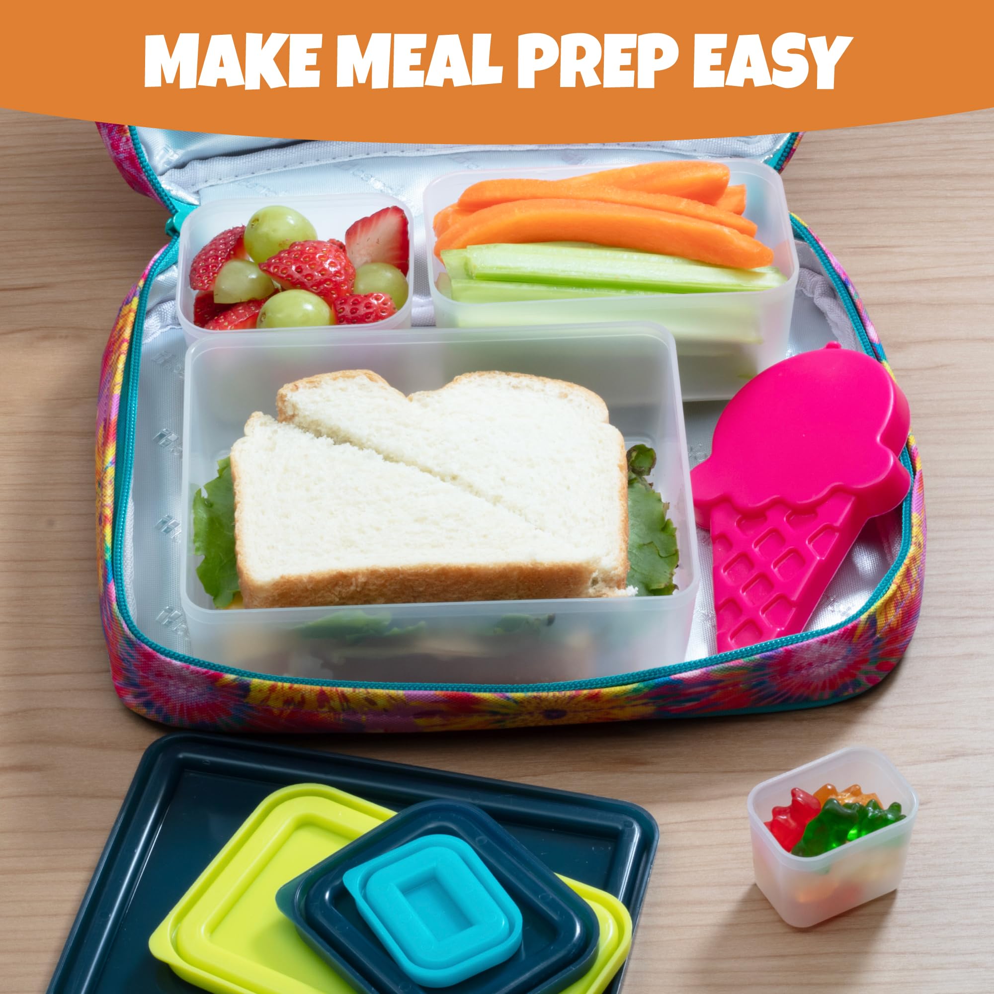 Bentology Raspberry Meal Prep Containers Set - 4 Pack Microwave Safe & Leak Proof Food Storage Containers for Lunch, Snacks, Leftovers | Perfect for Office, School, Picnics & Meal Prepping