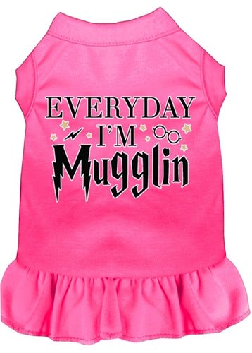 Everyday I'm Mugglin Funny Dog T-Shirt - Cute Screen Printed Pet Clothes in Multiple Colors - Perfect for Dog Walks, Parties & Photo Shoots