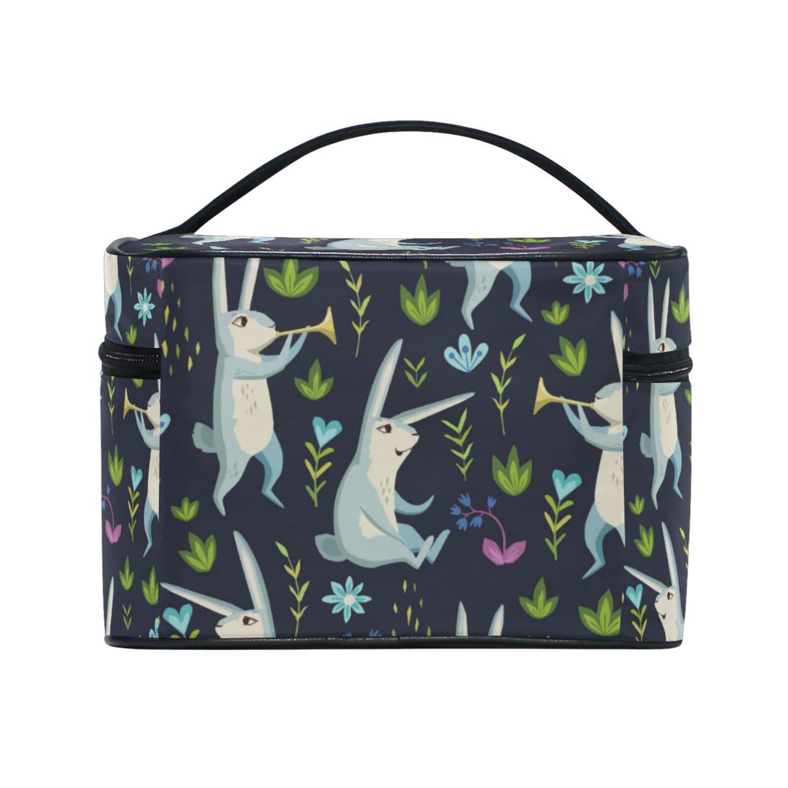 Cute Cartoon Rabbit Horn Flower Cosmetic Bag - Waterproof Makeup Pouch & Toiletry Organizer for Women & Girls - Perfect for Travel, Gym, and Daily Essentials Storage