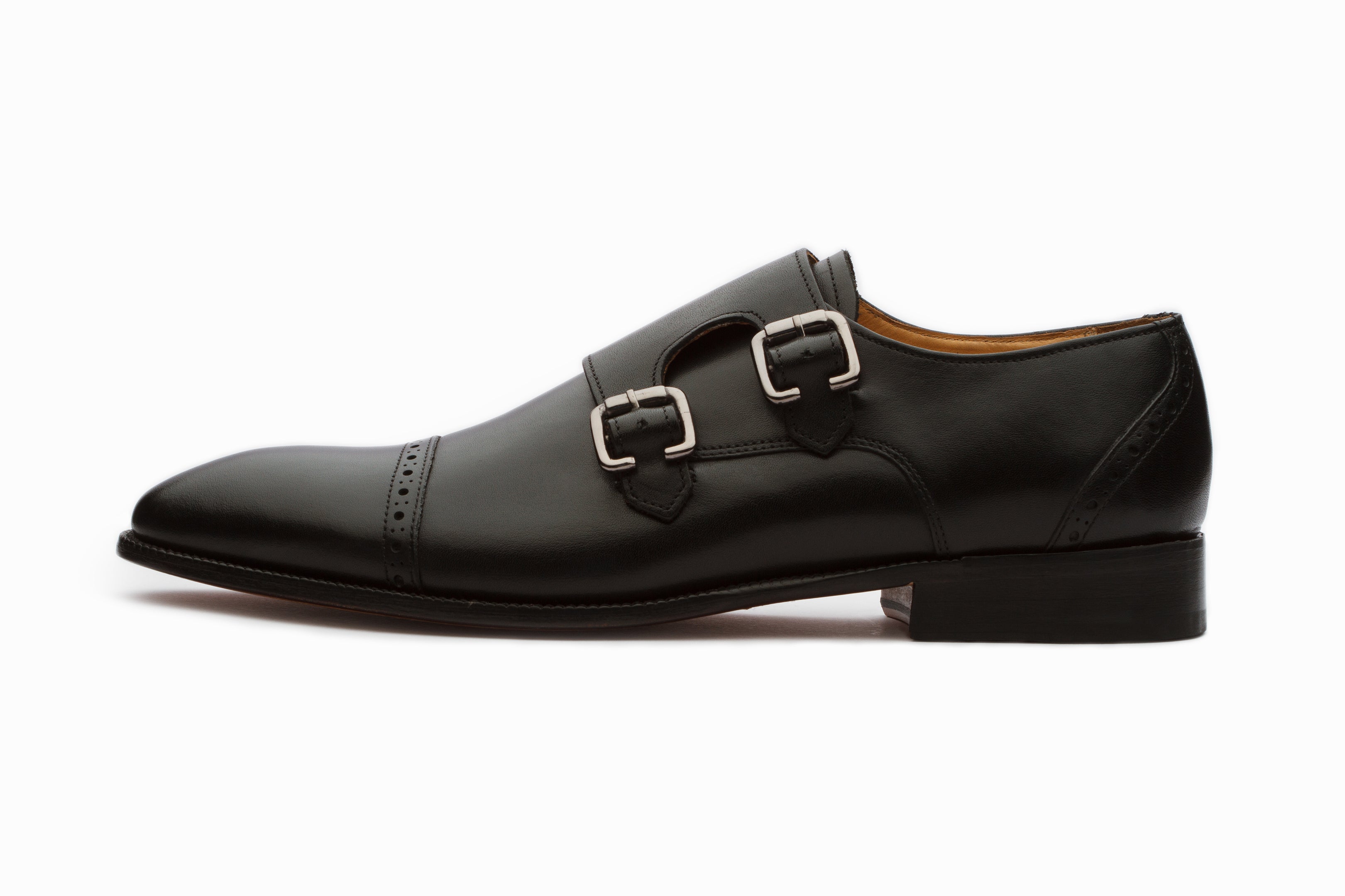 Premium Genuine Leather Double Monkstrap Dress Shoes for Men - Classic Black Formal Business & Wedding Oxfords - Comfortable & Stylish for Office, Events & Special Occasions