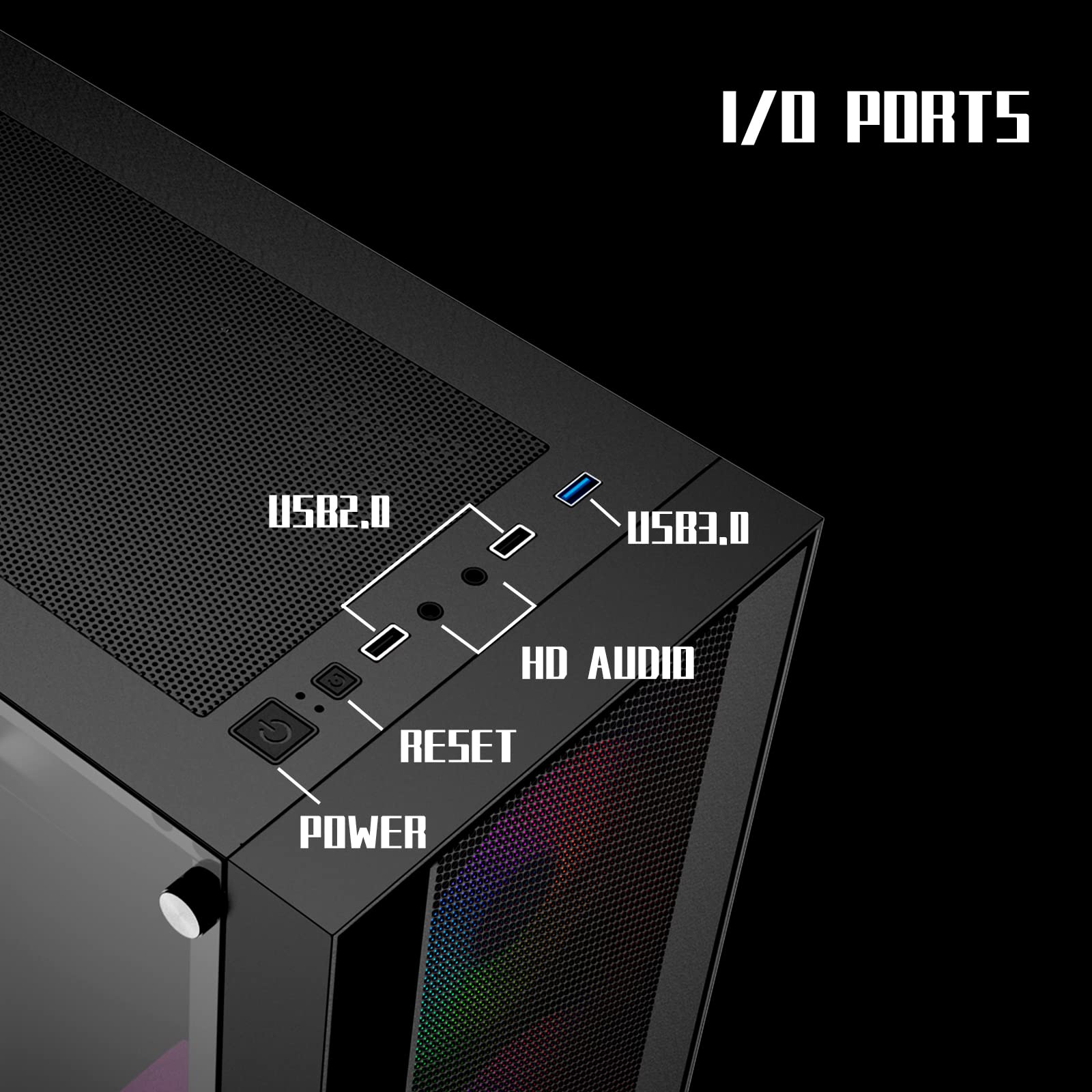 RAIDMAX V100 ATX Mid Tower Gaming PC Case - 4 Pre-Installed RGB Fans, Tempered Glass Side Panel, High Airflow Design (Black) | Perfect for Gaming Rigs, Streaming Setups & Custom PC Builds