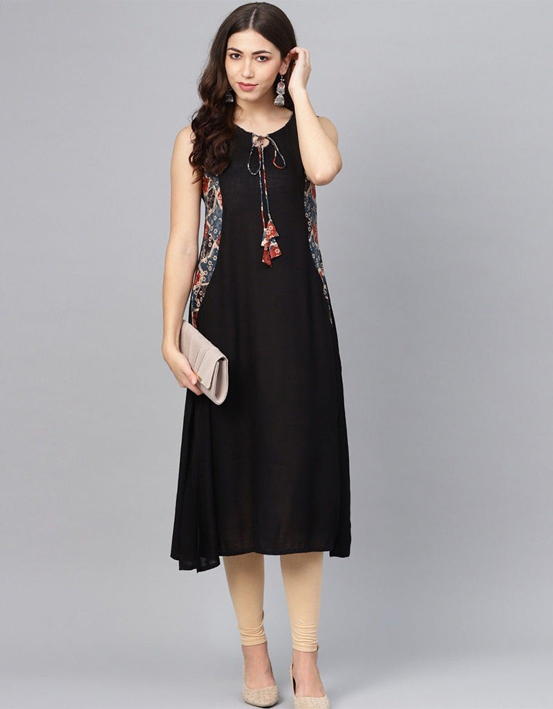 Stylish Black Viscose Rayon Dress for Women - Comfortable & Breathable Summer Dress for Casual Wear, Office, and Parties