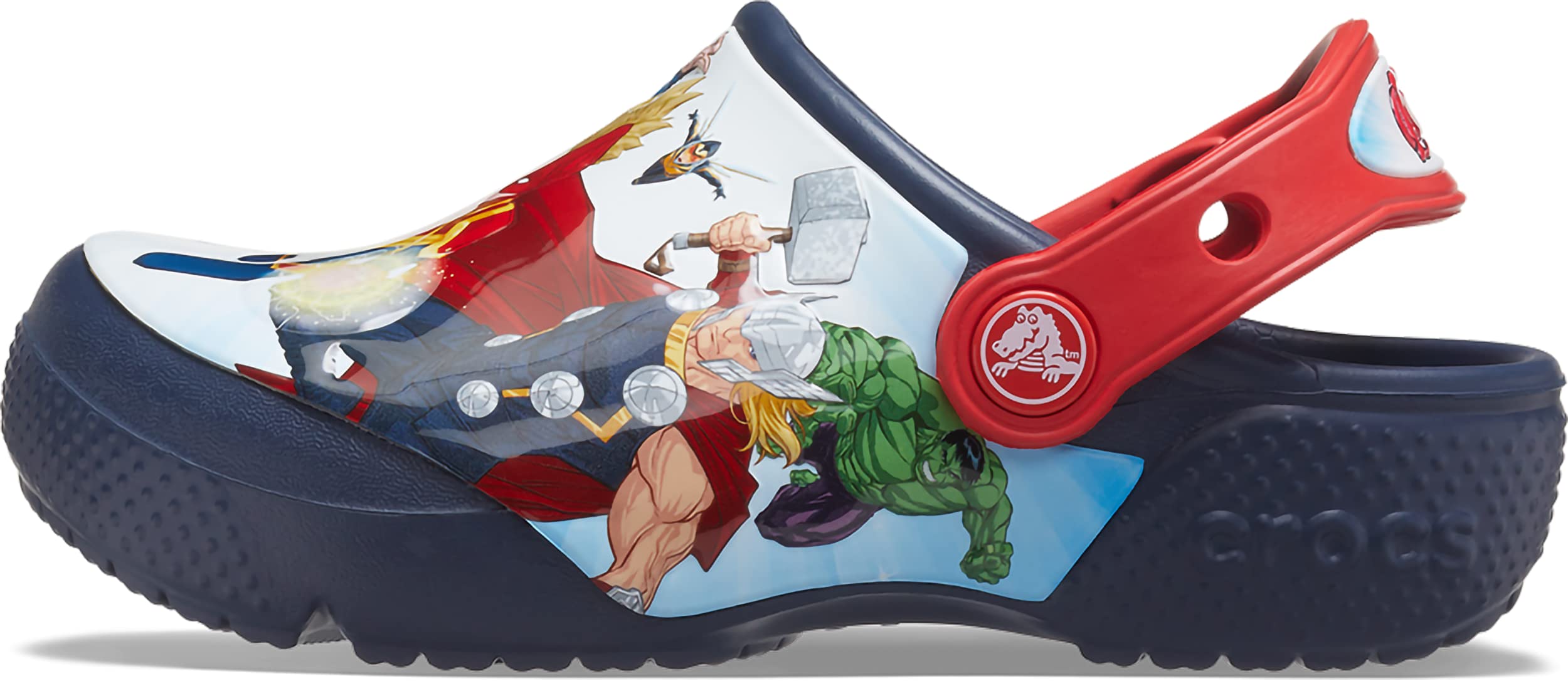 Crocs Unisex-Child Fun Lab Avengers Patch Clog | Kids' Lightweight Comfortable Water Shoes | Perfect for Pool, Beach & Outdoor Play