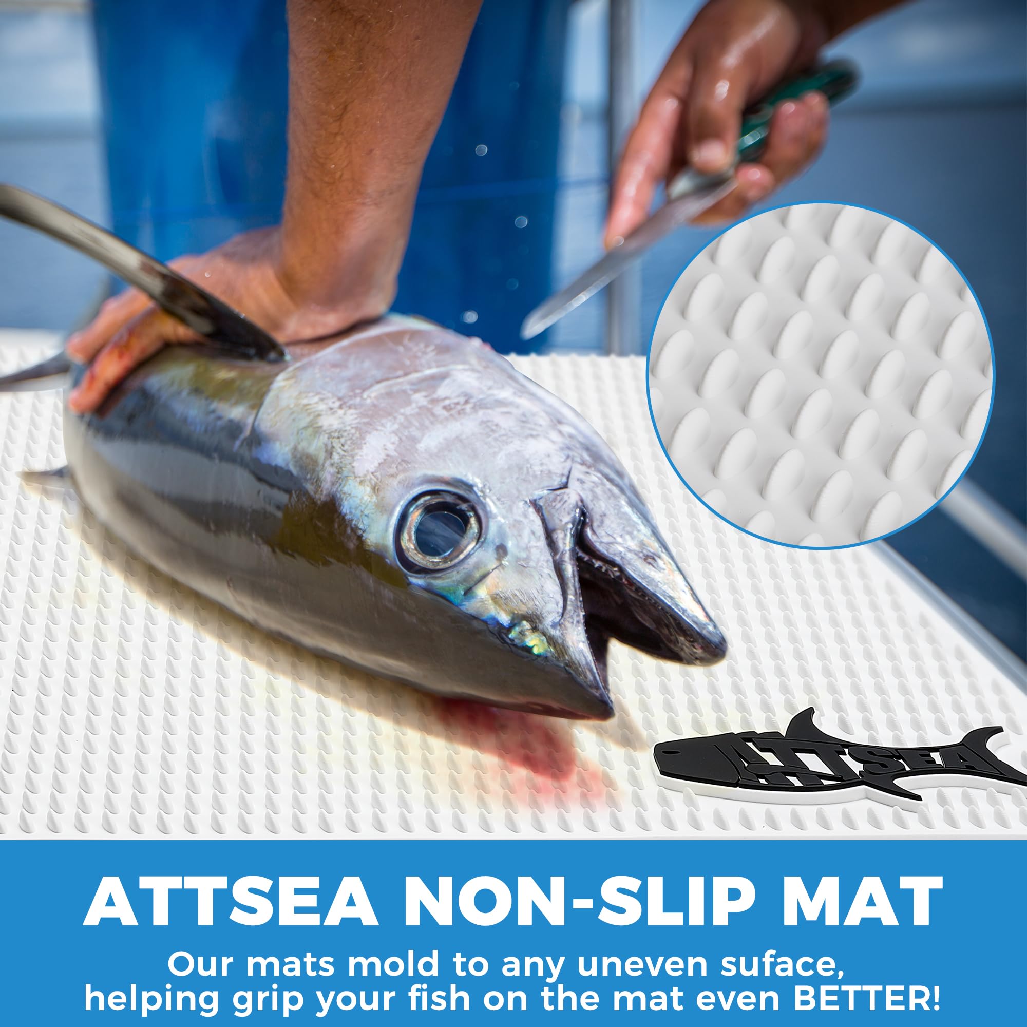 Non-Slip Heavy Duty Fish Fillet Cutting Board Mat - XL Size 31.5