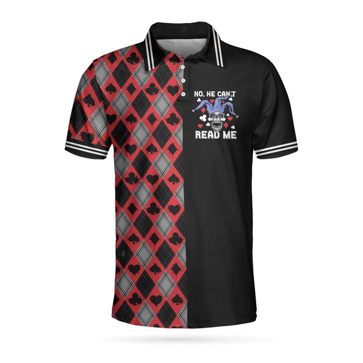 HYPERFAVOR Men's Casino Poker Polo Shirt - Breathable Short Sleeve Performance Golf Shirt for Men - Perfect for Casino Nights, Poker Tournaments & Golf Outings
