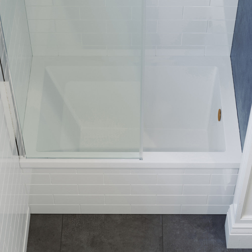 Voltaire 48 x 32 Right Hand Drain Alcove Bathtub - White Acrylic Soaking Tub for Small Bathrooms, Perfect for Apartments & Compact Spaces