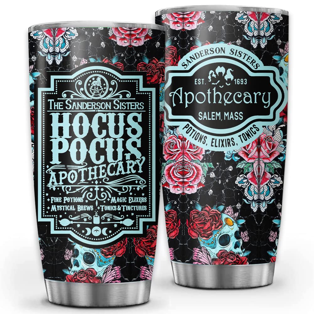 Sanderson Sisters Witches Halloween Tumbler - 20oz/30oz Insulated Vacuum Travel Mug with Lid for Coffee & Tea - Perfect Gift for Women, Sisters & Movie Lovers - Great for Halloween Parties, Office Use & Outdoor Adventures