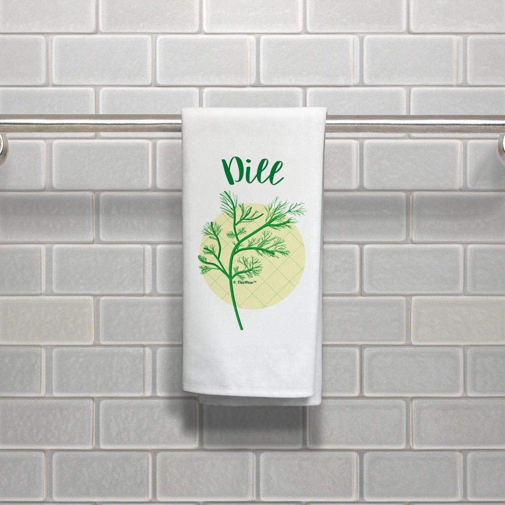 ThisWear Dill Kitchen Towel - Cooking Herbs & Spices Accessory for Tea & Baking