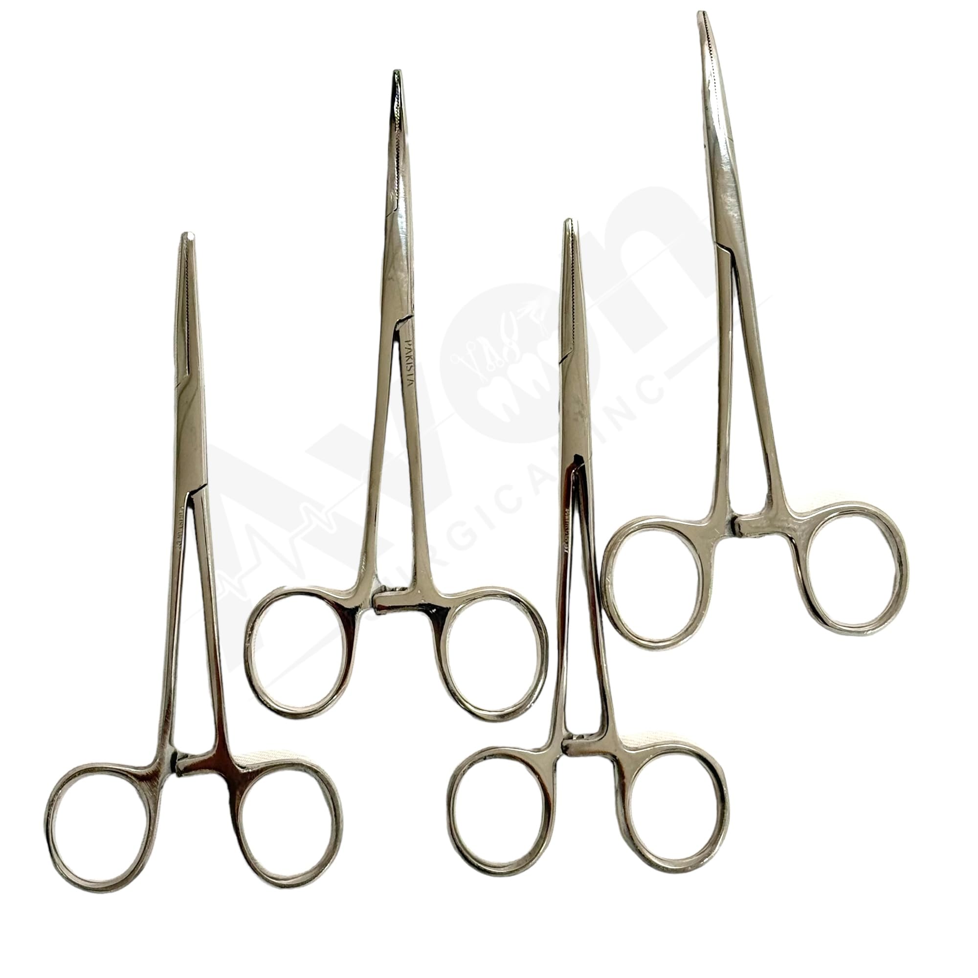 4-Piece Kelly Hemostat Forceps & Crile Hemostat Forceps Set - 5.5