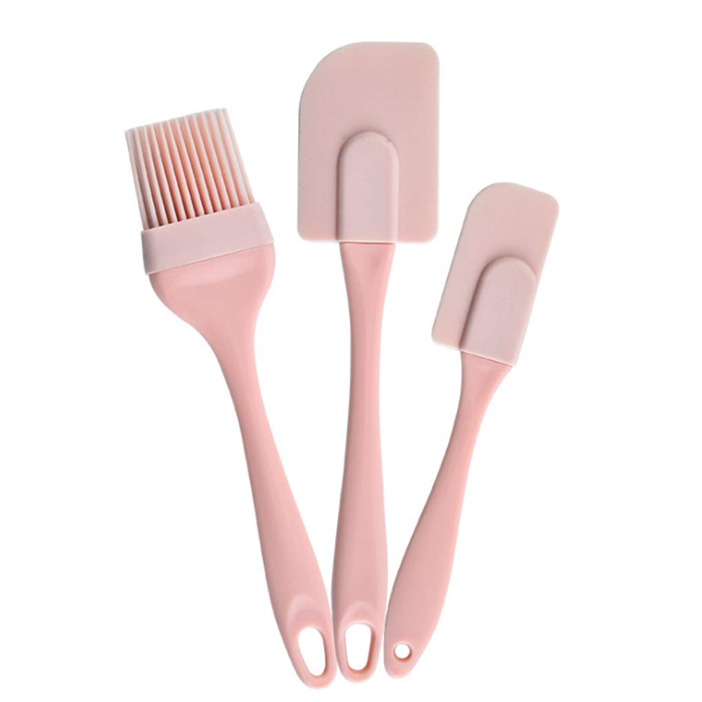 3-Piece Silicone Baking Spatula Set - Heat-Resistant Cake Decorating Tools for Buttercream, Frosting, Mixing & Oil Brushing - Perfect for DIY Cakes, Bread, Cookies & Pastry Making (Kitchen Baking Essentials)