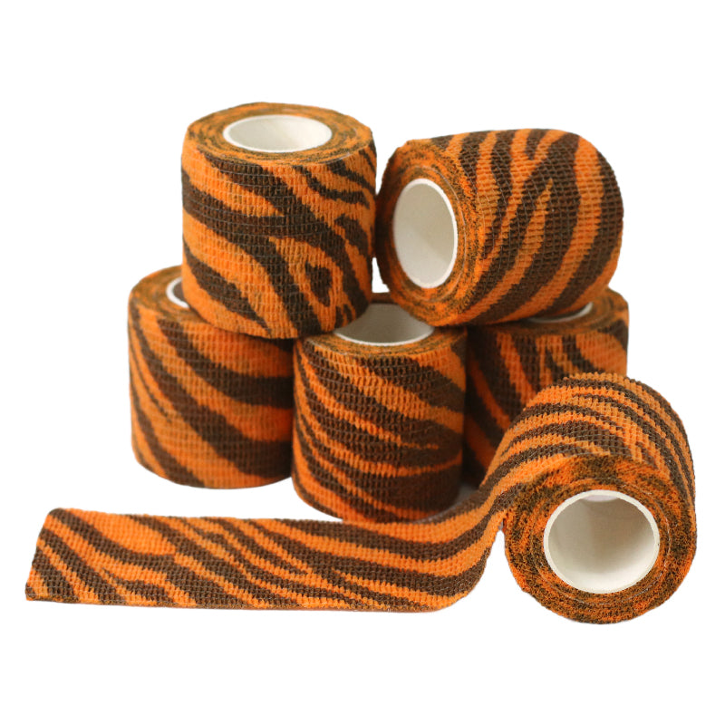 Non-Slip Coflex Grip Tape 5cm Wide - Premium Adhesive Sports Tape for Tennis, Golf, Hockey - Tiger Pattern Design for Enhanced Grip & Comfort During Workouts & Sports Activities